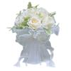 Realistic Pearls Decors Bridal Hand Bouquet Silk Flower Arrangement for Wedding Anniversaries and Formal Occasion