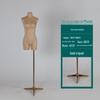 Flocked Fabric Half-Body Asian Mannequin for Underwear Display