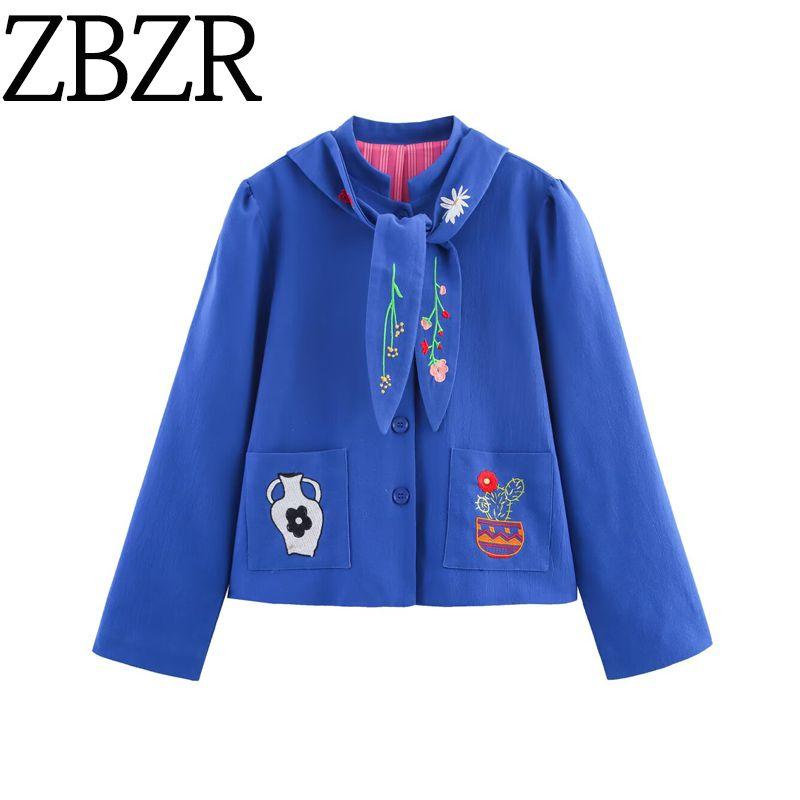 Zbzr Autumn New Women clothes Western Style Fashion Temperament Simple and Versatile Embroidery Long sleeve Outerwear 4786207