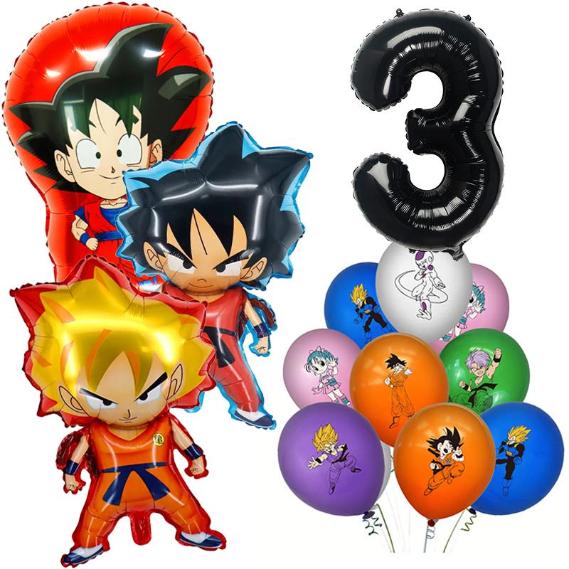 Dragonball Birthday Decoration Goku Stickers Balloons Disposable Tableware Tablecloth Straw Cup Plates Baby Shower Supplies Toy