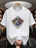 Men's  Billiards Pool Number Print Short-Sleeve T-Shirt - Vintage Distressed Trendy Street Style