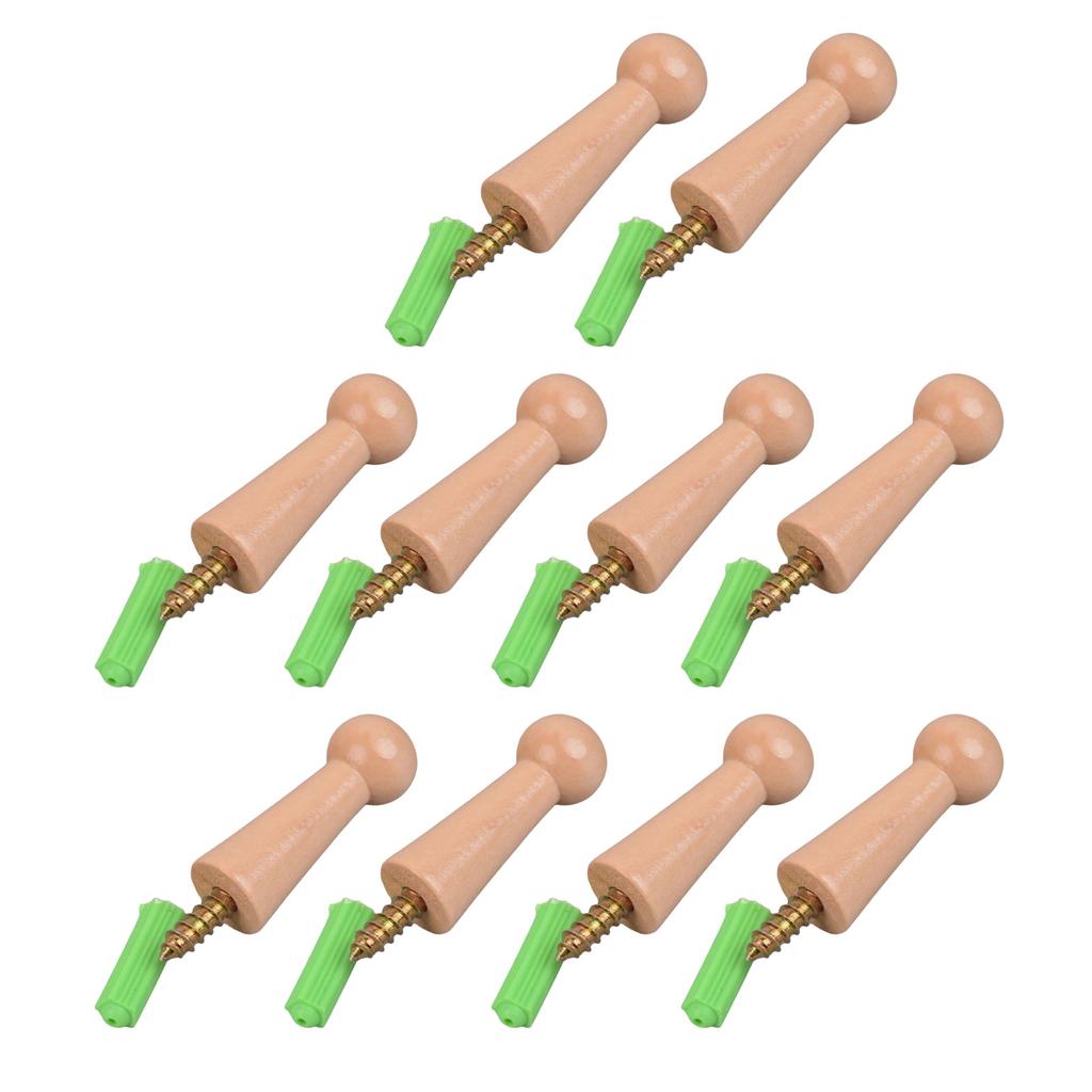 10 ks Přenosné Pevné Dřevěné Kolíčky na Třepání Samolepicí Háček Pohodlné na Ručníky Kabáty a Tašky v Koupelně nebo Kuchyni