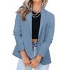 Fashion Women Solid Color Casual Suit Temperament Button Long-sleeved Jacket