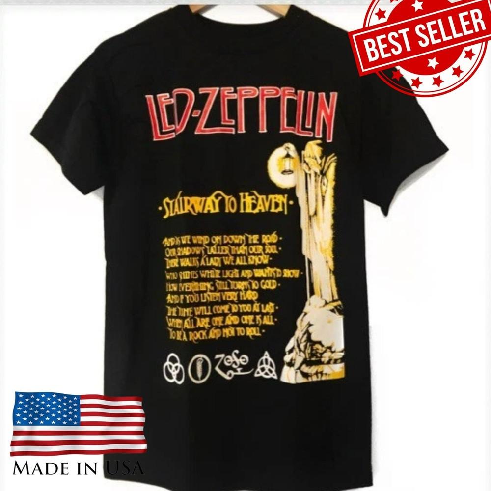 Футболка в стиле Led Zeppelin Stairway To Heaven Винтажная футболка рок-группы Унисекс XXXXL