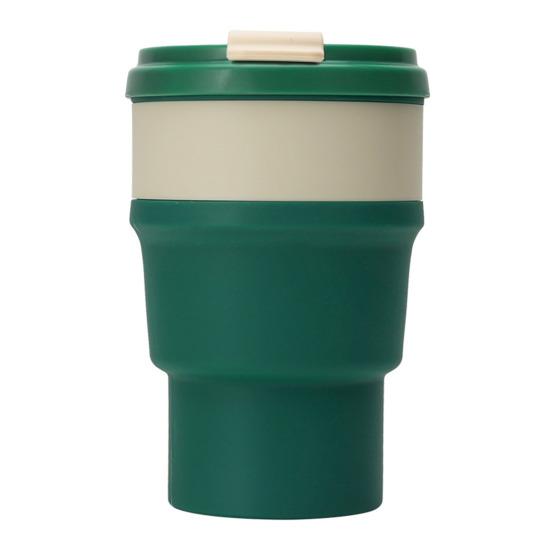 

Силиконовая складная дорожная кружка Yousheng, 550 мл, для любителей кофе, складная чашка для кемпинга, пешего туризма, йоги, горячих холодных напитков 550ML зелёный