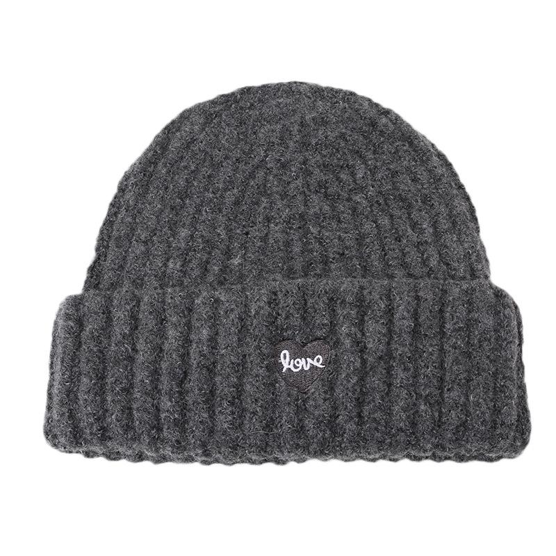 Embroidered Hat for Women In Autumn and Winter Casual Versatile Knitted Hat Ear Protection and Warmth Thickened Wool Hat Trendy and Cold Hat