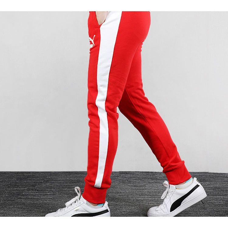 Puma Contrast Knit Joggers Men Bottoms Red 595983-11
