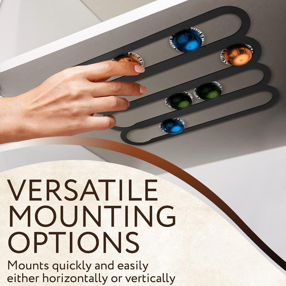 Durable Plastic Coffee Capsule Rack Black/White Coffee Capsule Organizer Wall Mount