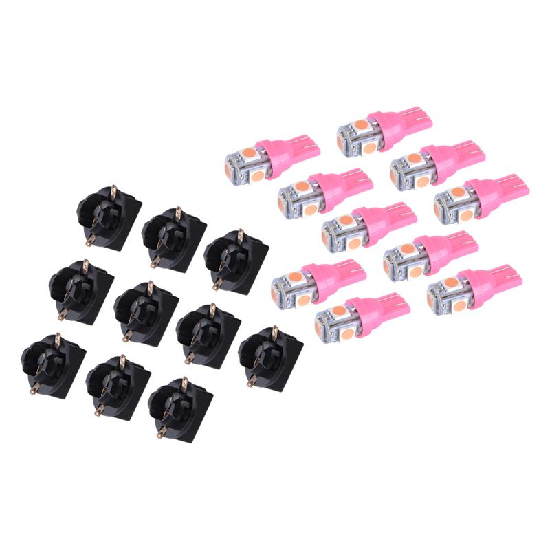 

10pcs T10 194 LED Speedometer trument Gauge Panel Cluster Dash Light Bulb With Sockets