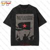 Rage Against The Machine Ratm Zapatista Stern Flagge Vintage Oversized T-Shirt Fpot