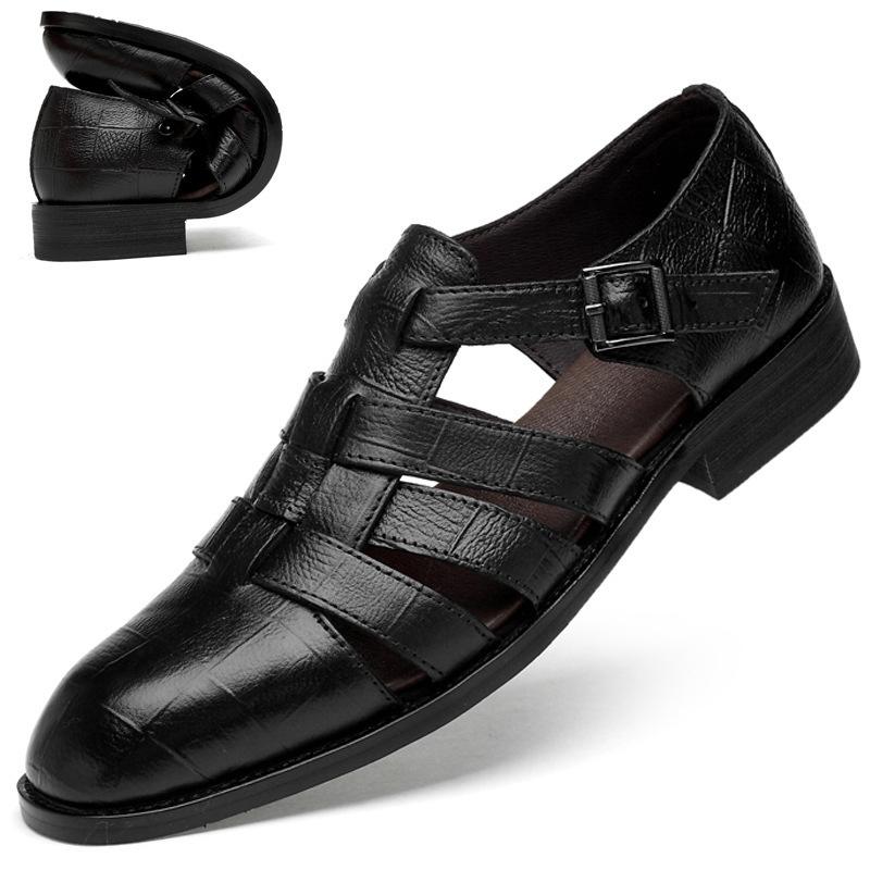 

Источник Плоская подошва Клиновидный каблук Круглый носок Полый Декоративная пряжка Повседневные Универсальные Мужские сандалии 38 чёрный