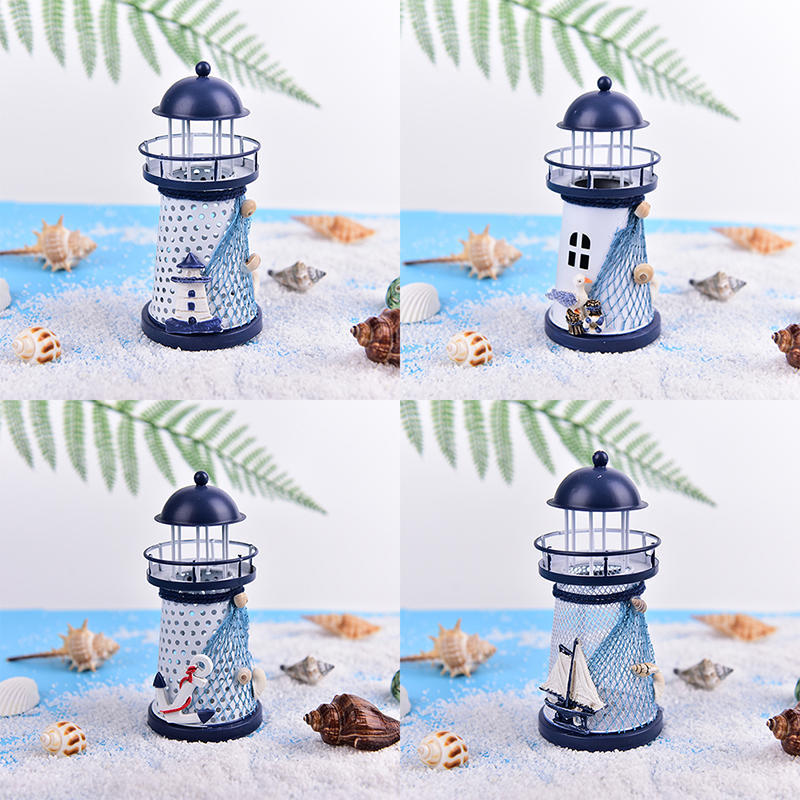 Led Light Metal Lighthouse Anchor Mediterranean Decorative Home Nautical Decor