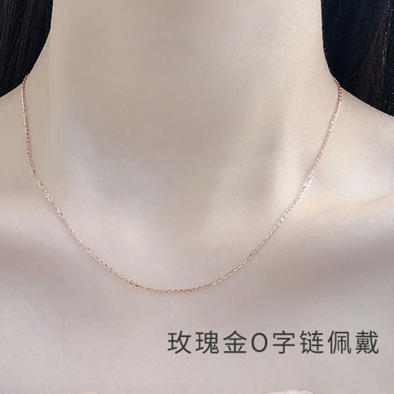 Whole Body Sterling Silver S Universal Chain O-Shaped Box Chain Electroplated White Gold 18K Gold Rose Gold Cross Chain Silver Necklace
