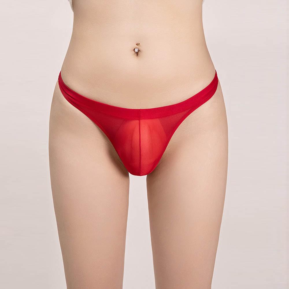 Breathable Men Underwear Comfy Fashion Glossy Low Rise Nylon