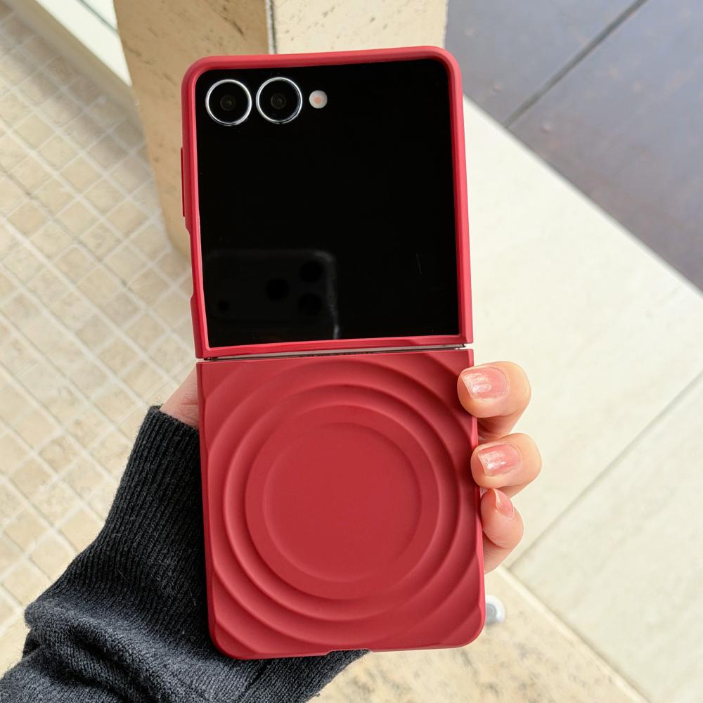 Soft Silicone For Magsafe Magnetic Water Ripple Case For For Samsung Galaxy Z Flip 7 6 5 4 3 5G Wireless Charging Shockproof Cover