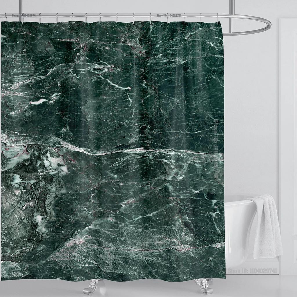 Marble Waterproof Shower Curtain Waterproof Shower Curtain For Bathroom Decor Printed Washable Shower Curtain With Hooks