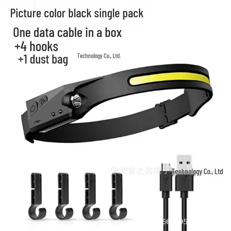 Rechargeable Silicone LED Smart Sensor Headlamp for Night Fishing and Running