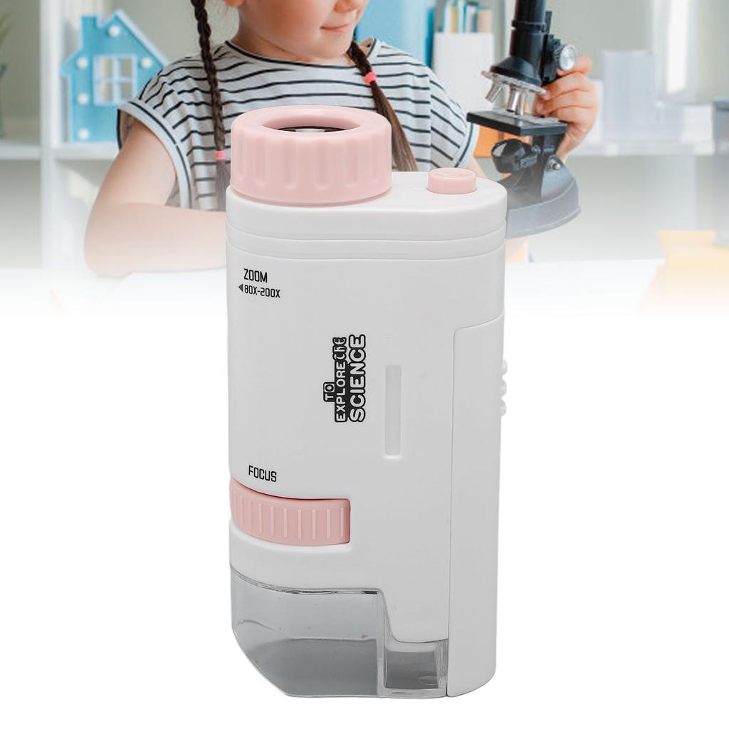 Kids Microscope Portable Miniature Microscope Pocket Microscope for Home School Outdoor Science Expe