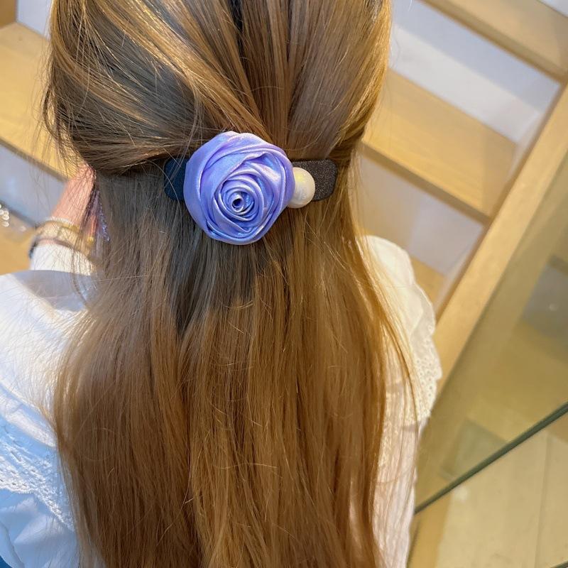 Koreanische Retro Satin Rose Haarnadel für Damen, Hohe Qualität, Elegante und Exquisite Haarspange
