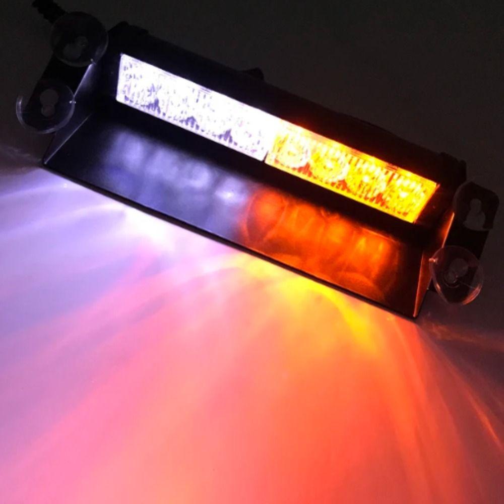 8 LED Strobe Light For Car Flashing Emergency Signal Lamps  Windshield