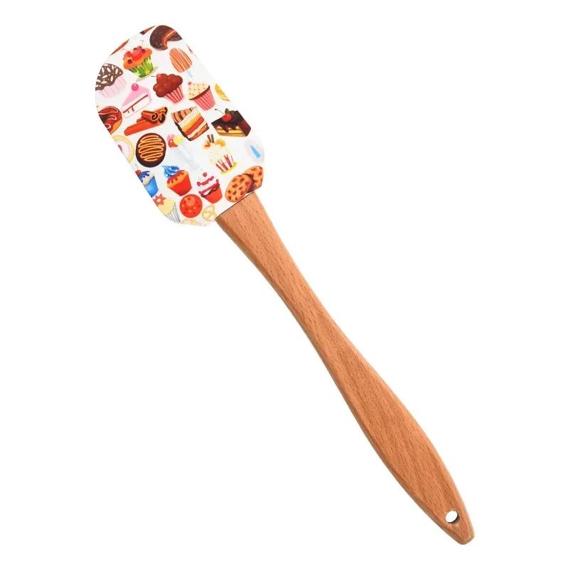 Cute Xmas Cream Cake Scraper Christmas Silicone Salad Mixer Pies Cooking Tool Kitchen Butter Non-stick Pastry Blenders Baking