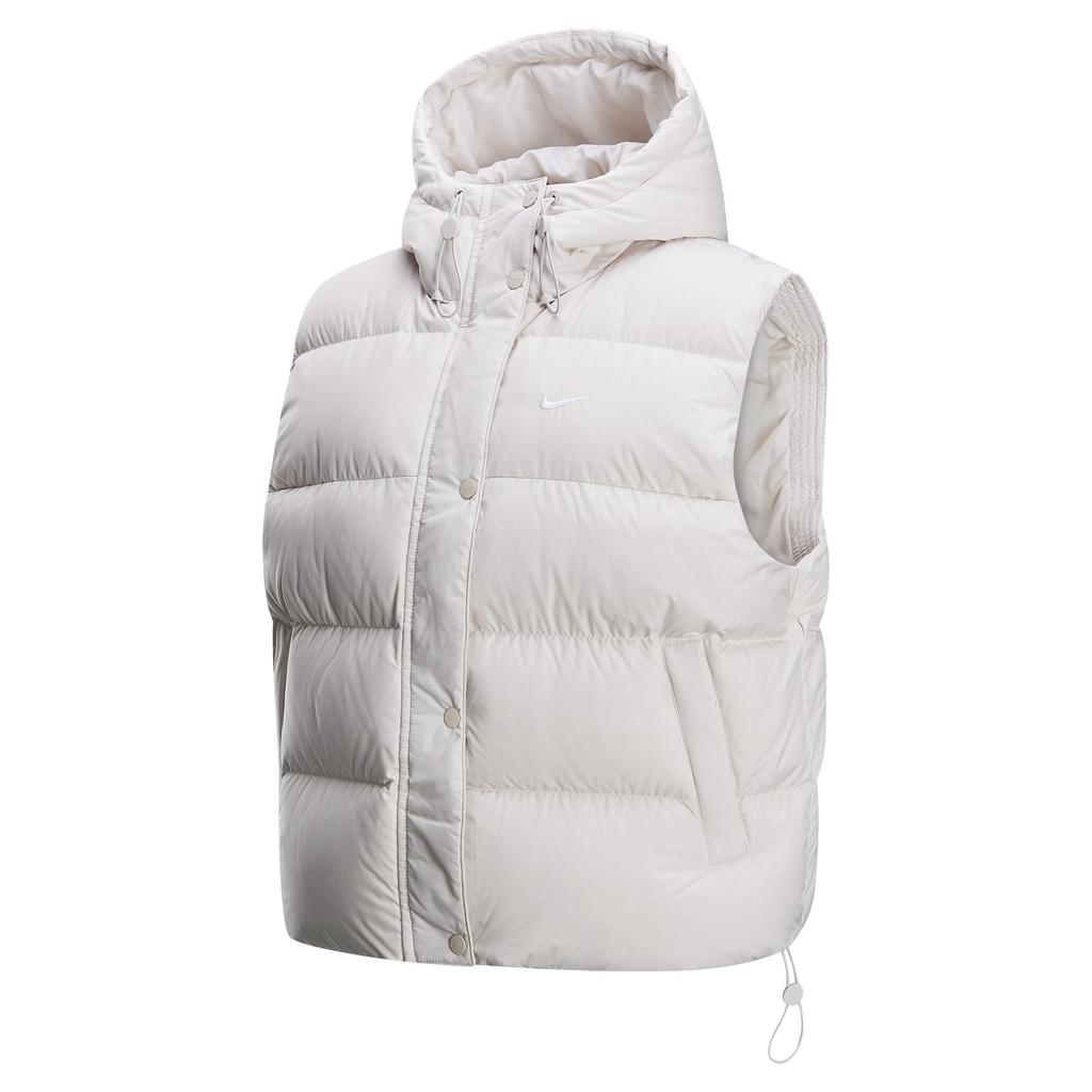 New Nike Therma-FITSportswear Metro PUFFER Vest Women's Light Earth Brown/White FZ5933-104