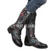 Autumn and winter new embroidery splicing boots women embroidery side zipper high boots high boots women
