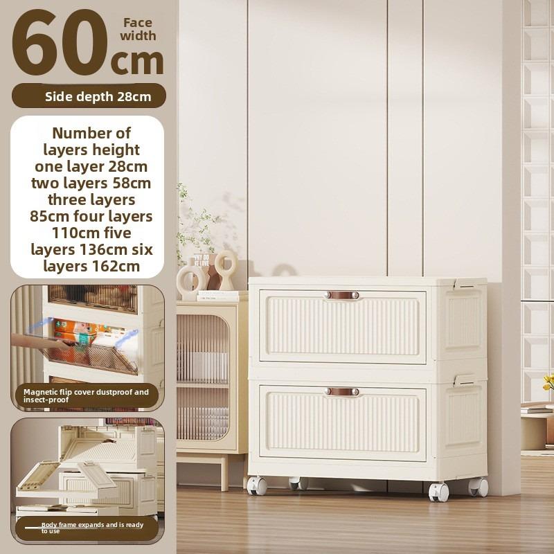 Fold & Store Cabinet: Multi-Use Plastic Organizer with Doors, for Bedroom, Kitchen, Dorm - Quick Setup, No Tools Needed