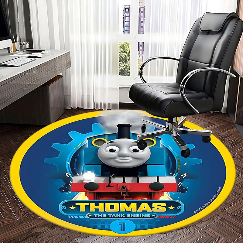 

Thomas,Tank Engine Chair mat Round Rug Office carpet, Machine Washable, Non slip, Suitable for Living Rooms, Bedrooms 120cm