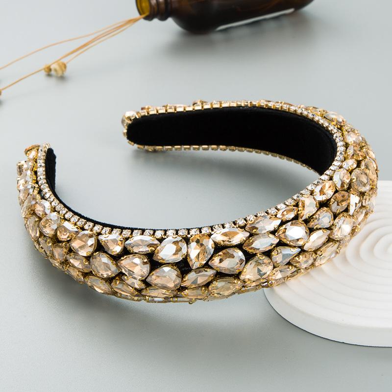 Haarband Damen Strass Kopfbedeckung Schwamm Breiter Rand Handgefertigt Barock Haarschmuck