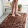 Cobblestone Embossed Bathroom Bath Mat Coral Fleece Non-slip Carpet In Bathtub Floor Rug Shower Roo