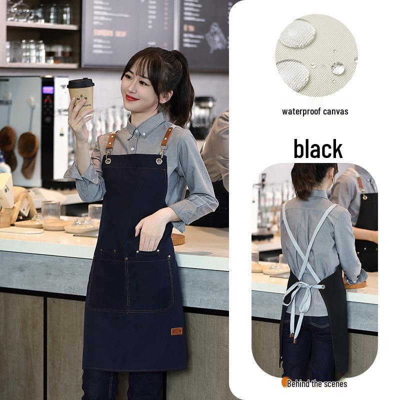 

Oil-Proof Waterproof Chef Aprons with Custom Logo Design чёрный
