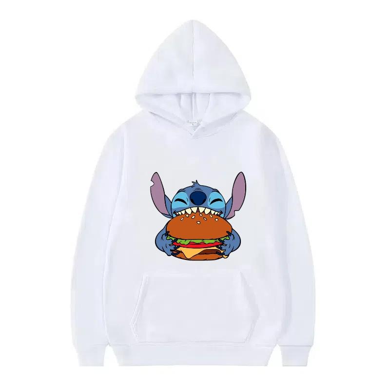 Disney Stitch Pattern Women Hoodies Fashion Sporty Y2k Loose Grey Tops Clothing Pullovers Ladies Cheap Hoodies Sweatshirts