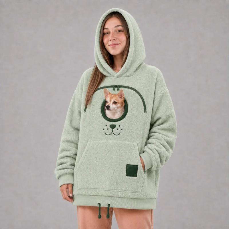 Unisex Fleece Lined Hooded Sweatshirt Warm Loose Fit Winter Fall Cartoon Print