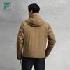 Fila Golf Series Fashion Retro Casual Sports Goose Down Warm Two-Piece Hooded Jacket Men Outerwear Dark-Brown A11M545914FBN