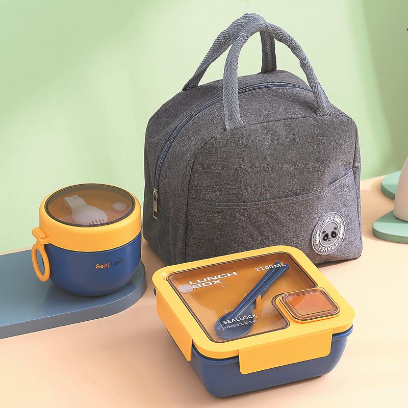 Compact Microwaveable Lunch Box with Compartments for Students & Office Workers