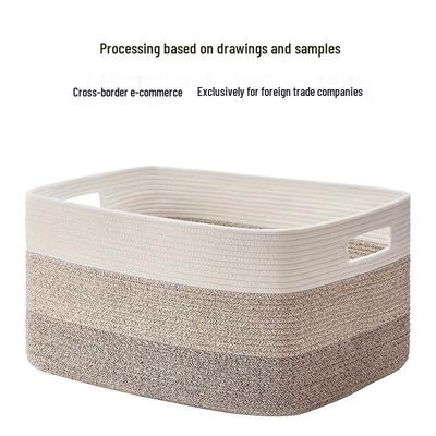 Wäsche- und Aufbewahrungskorb aus Baumwolle, gewebt, mit großem Fassungsvermögen