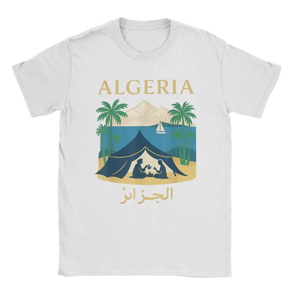 Algeria Djazair Africa Desert Men T Shirts DZ Arab Funny Tee Shirt Short Sleeve Crew Neck T-Shirt Cotton Printed Tops