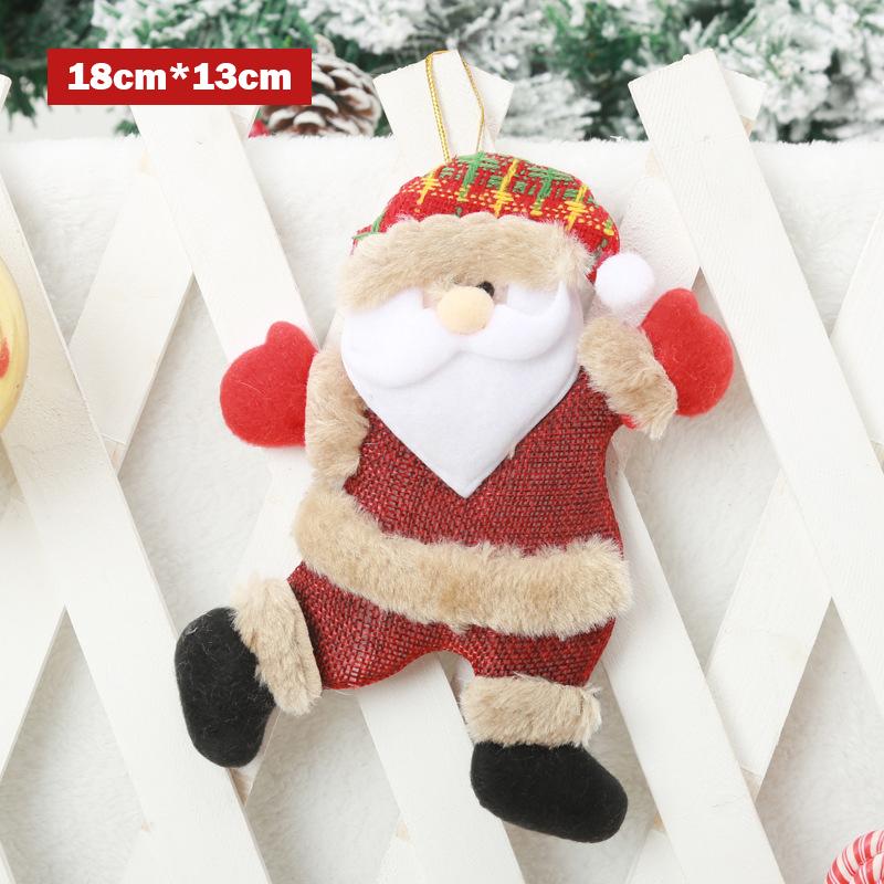 18cm×13cm Christmas Decorative Pendant Christmas Little Doll Santa Claus Snowman Deer Bear Fabric Doll Small Pendant Gift