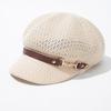 Korean Style Octagonal Hat Newsboy Cap Painter Hat Fashion Hollow Weave Beret  Spring Summer