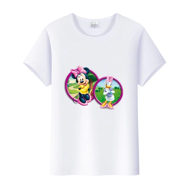 Casual Cartoon Minnie Summer Blouses T-shirt White 2000s Tees Tshirt Mickey Mouse Tops Oversized Clothes Unisex