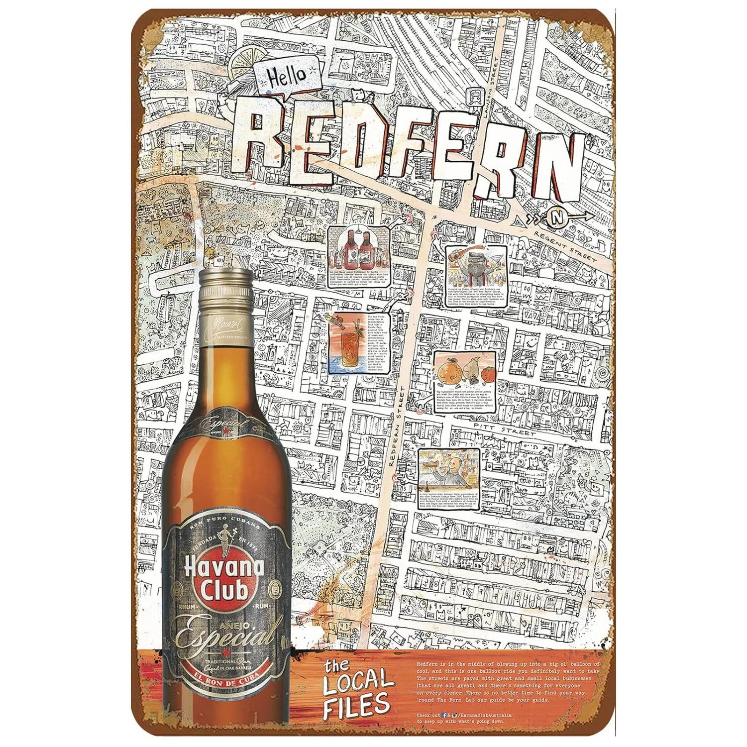 

Havana Club Metal Tin Signs Plaque Wall Decoration Vintage Art Posters Iron Painting for Man Cave Home Cafe Garden Club Bar Pub 20X30CM
