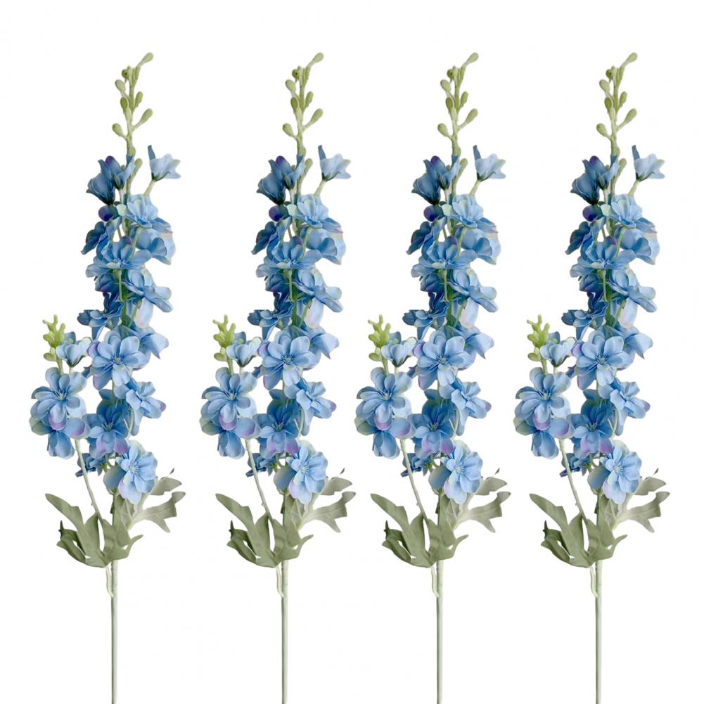 Künstliche Blume Rittersporn Künstliche Blume 4 Stück Künstliche Ritterspornblumen für Vasenfüllung 33,46 Zoll Lang Kunstseide