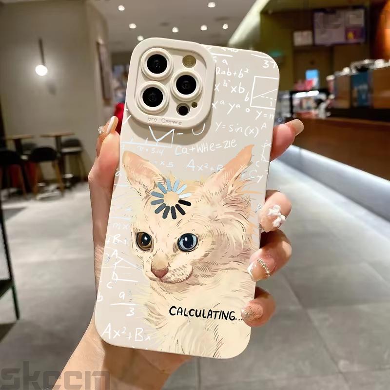 Art Formula Cat Graffiti Phone Case For Samsung Galaxy S26 S25 S24 S23 S22 S21 S20 Ultra Plus A15 A35 A54 A55 Shockproof Cover