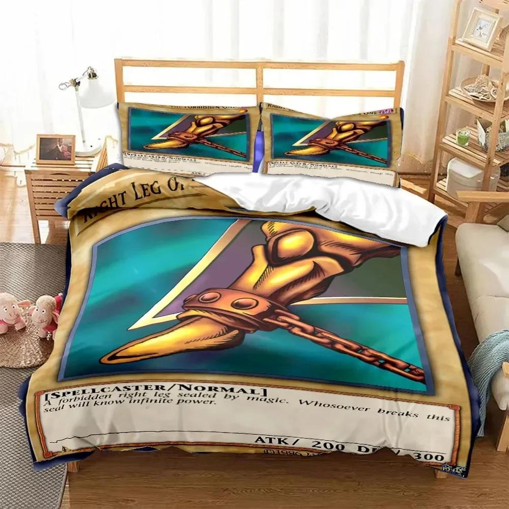 Anime Yu Gi Oh Card Blue Eyes White Dragon Cartoon Bedding Set Single Twin Double Queen King Cal King Size Bed Linen Set