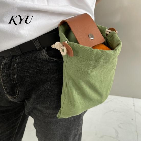 Hands Free Picking Sack Collapsible Foraging Bag with Belt, Canvas And PU Leather Waist Fruit Pouch, Adjustable for Fruits Vegetables Gardening