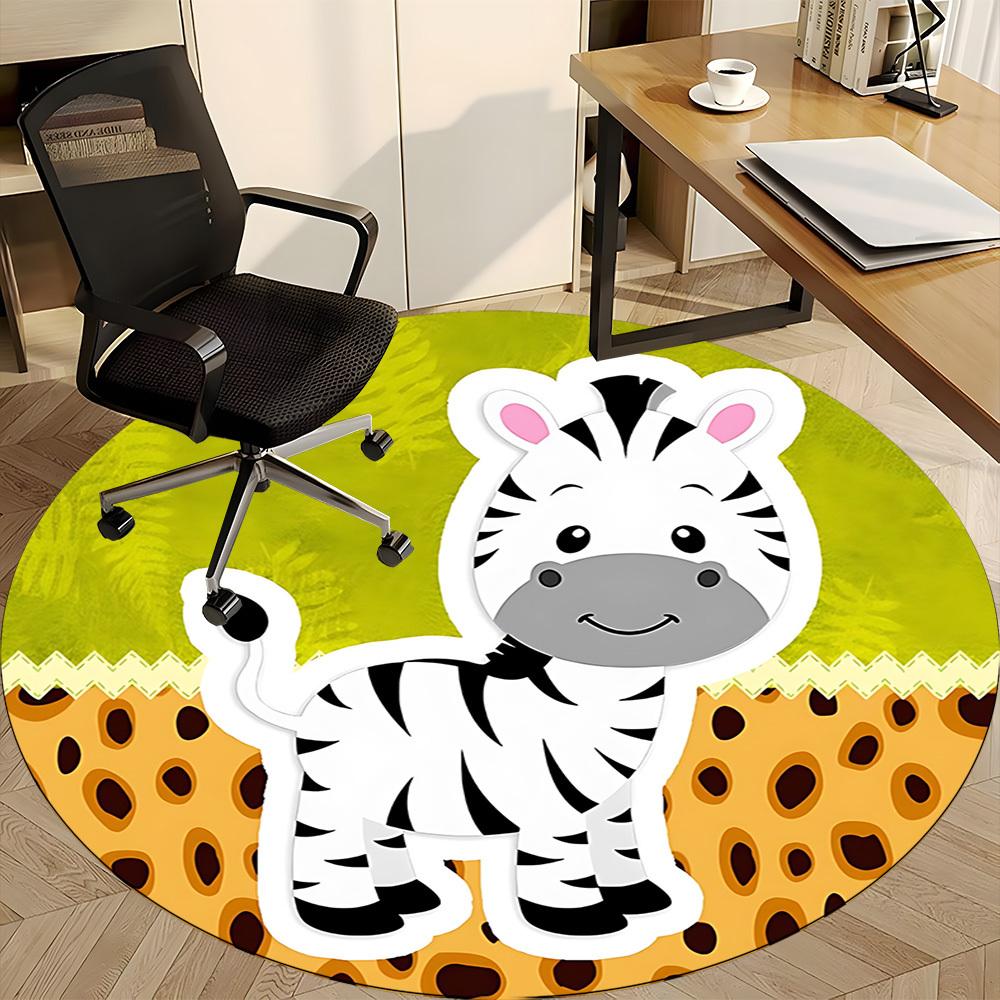 1pc Zebra Print Chair Carpet for Office, Soft Flannel Throw Mat, Perfect for Office,Holiday Party Decoration Choice yy251113186