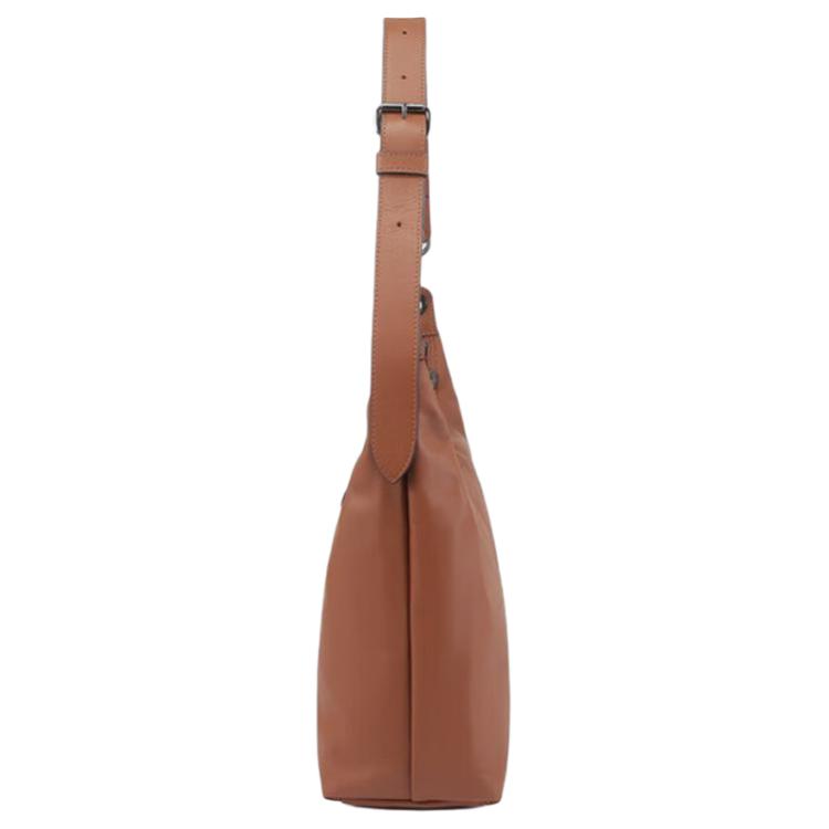 Longchamp Adjustable Detachable Shoulder Strap Flap Closure Leather Hobo Bag Women Bags Cognac 10286987504