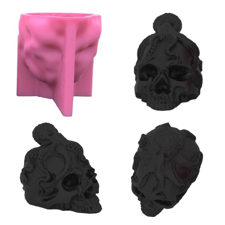 Octopus Skull Decoration 3D Candle Soap Mould DIY Candle Epoxy Handmade Mold