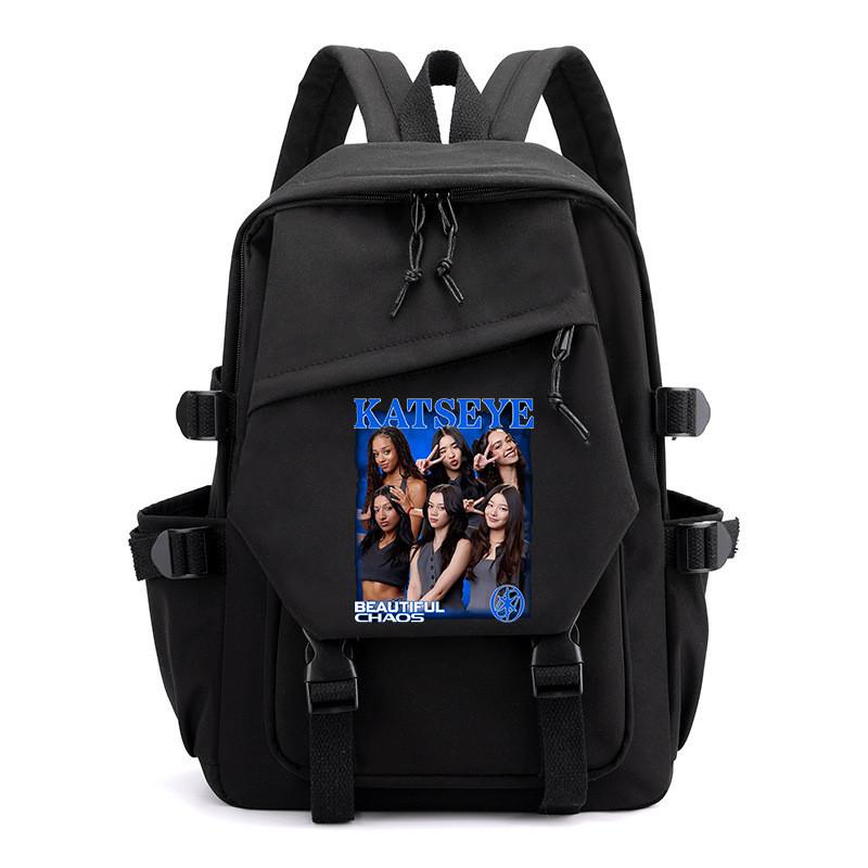 Kinder Schüler KATSEYE Bedruckter Rucksack Outdoor Schule Wasserdichte Leinwand Nylon Tasche
